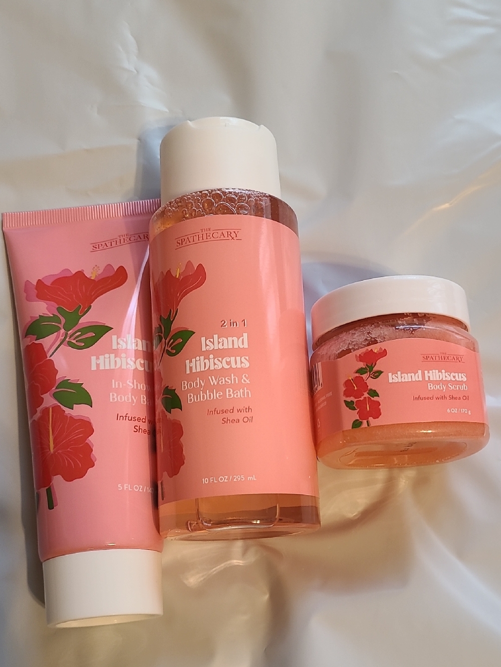 The Spathecary 3 Pc. Island Hibiscus Shower Set
